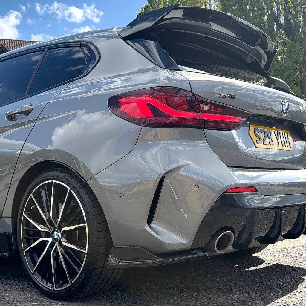 BMW 1 Series F40 Rear Side Splitters (Gloss Black)