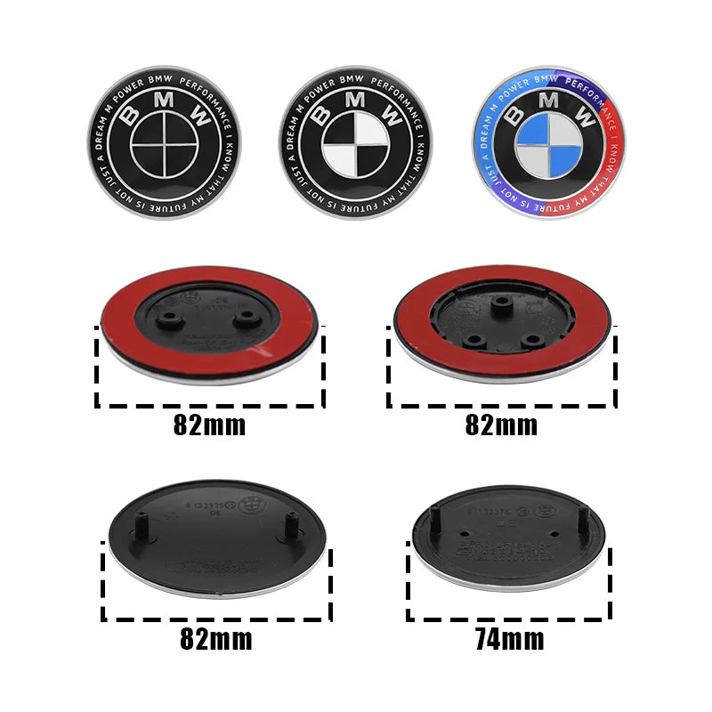 1/2pcs BMW Replacement Front & Rear Bonnet & Boot Emblems