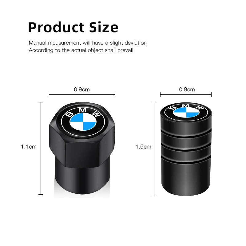 BMW Aluminium Alloy Tyre Valve Stem Caps (Set of 4)